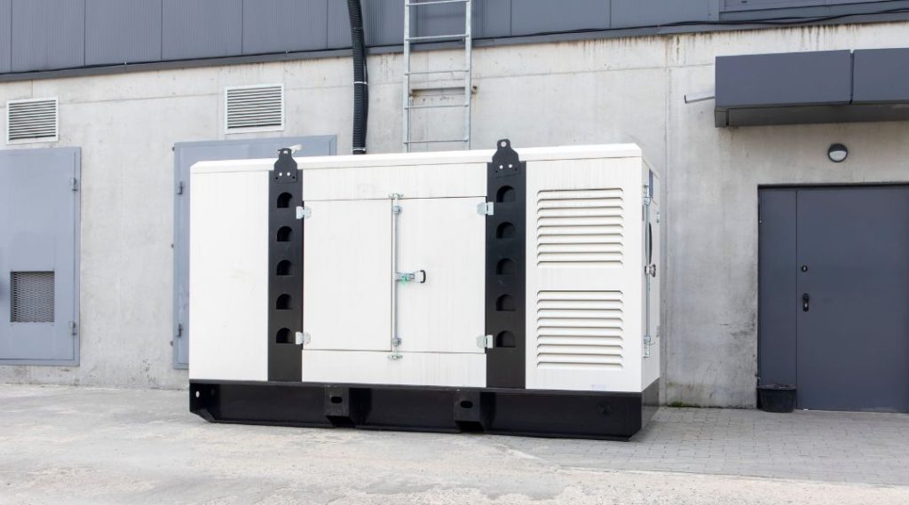 White Diesel Generator at Factory